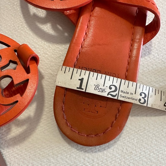 Tory Burch Miller Sandals in Orange Leather Size 9 USED - Picture 15 of 16
